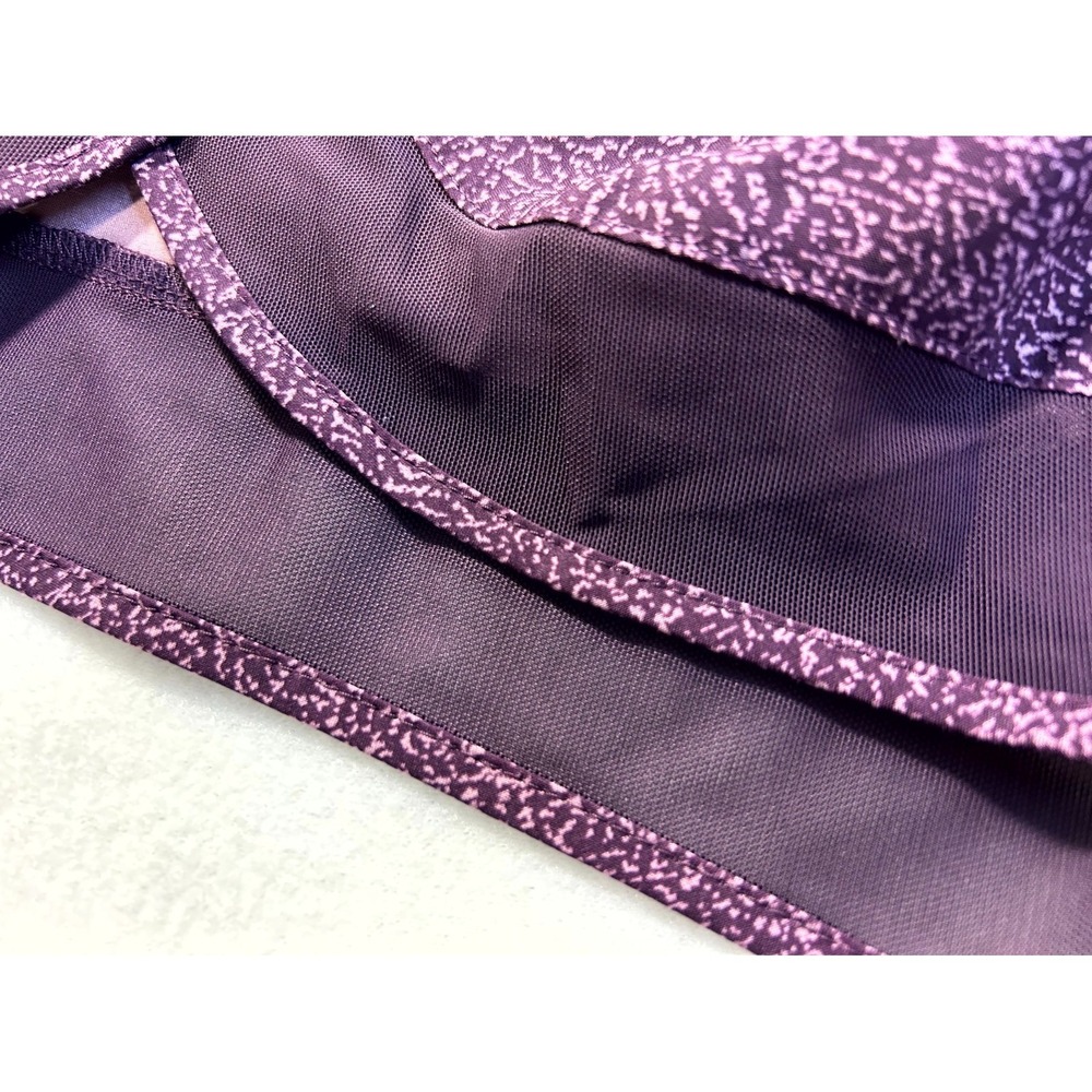 ATHLETA Printed Mesh Racer Run Shorts 4" Purple Violet Static Lined Plus Size 1X - Picture 9 of 14